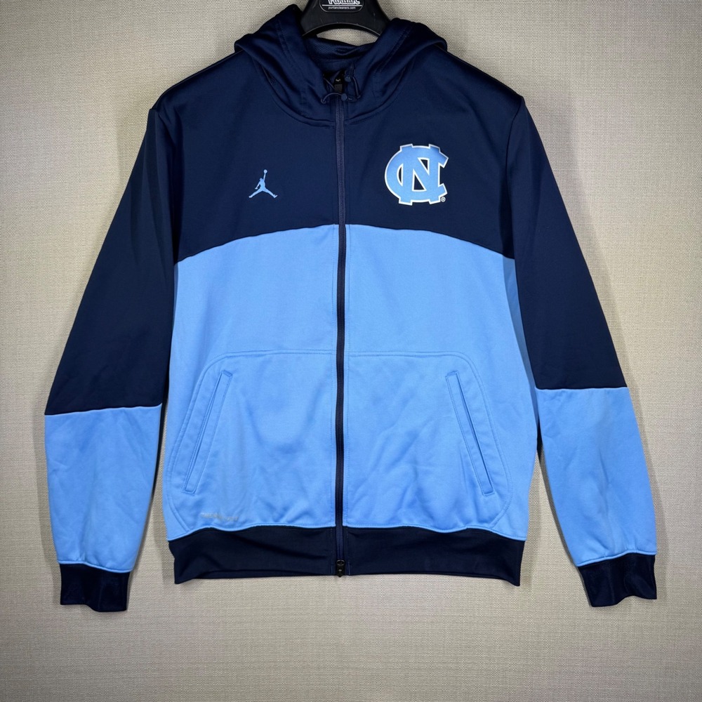 Jordan Mens UNC North Carolina Tar Heels Full Zip Hoodie Medium Therma Fit Elite